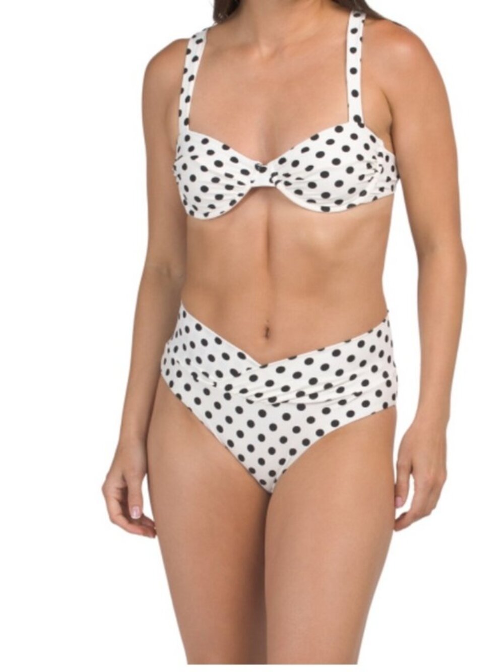 NWT CAROLINE CONSTAS Polka Dot Two-piece Bikini Set, size Large L